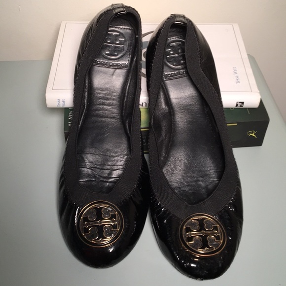 🎉🎉Tory Burch Black Patent Leather 7.5🎉🎉HP😀 - Picture 3 of 6